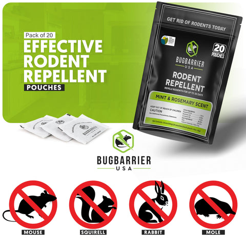 BugBarrier peppermint rosemary aroma pouch demonstrating scent deterrence