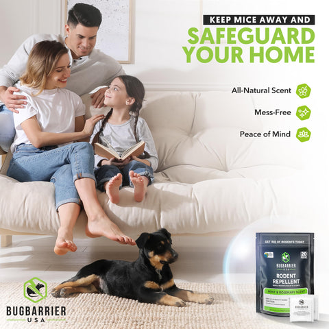BugBarrier pouch placed inside car interior to deter mice
