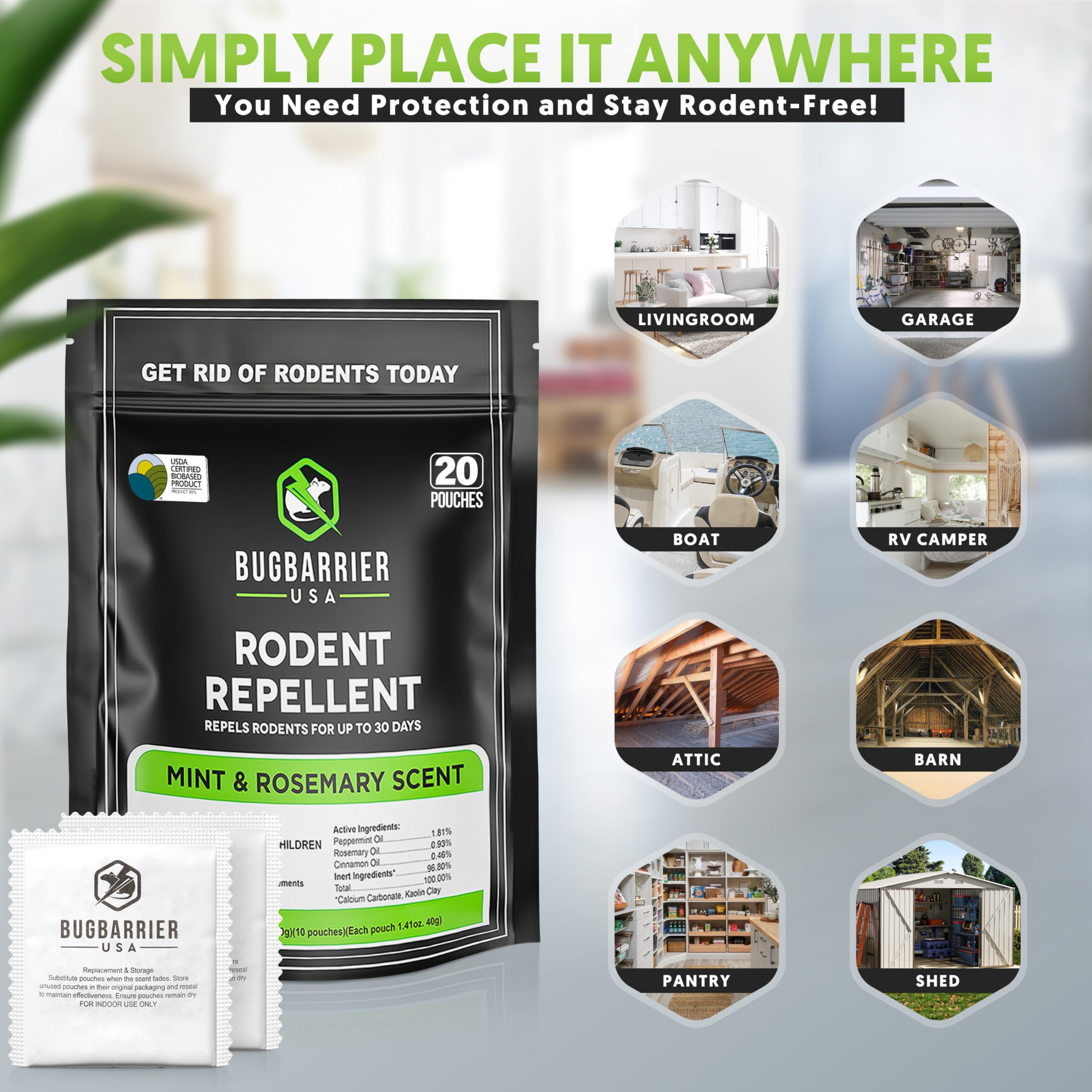 BugBarrier resealable pouch bag shown for easy use