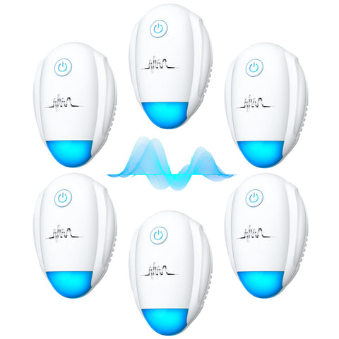 Bugbeat six-pack ultrasonic repeller front view shows wide room protection.