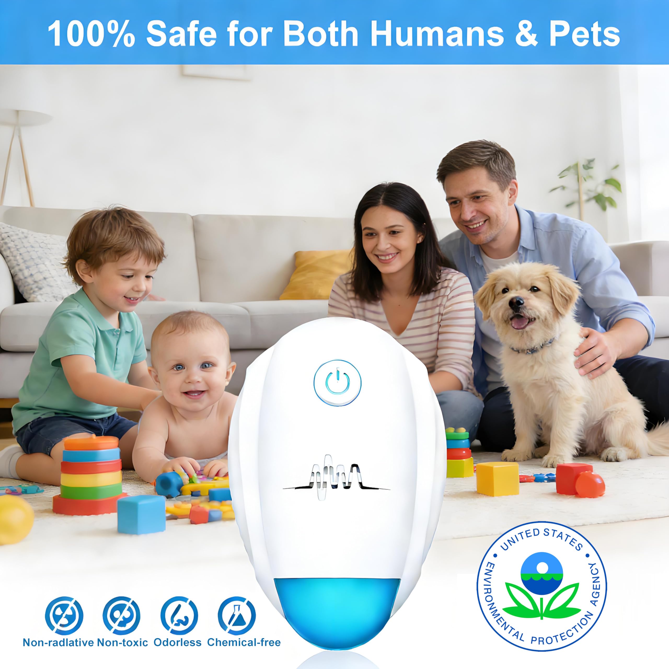 Bugbeat six-pack ultrasonic repeller in operation demonstrates silent mode usage.