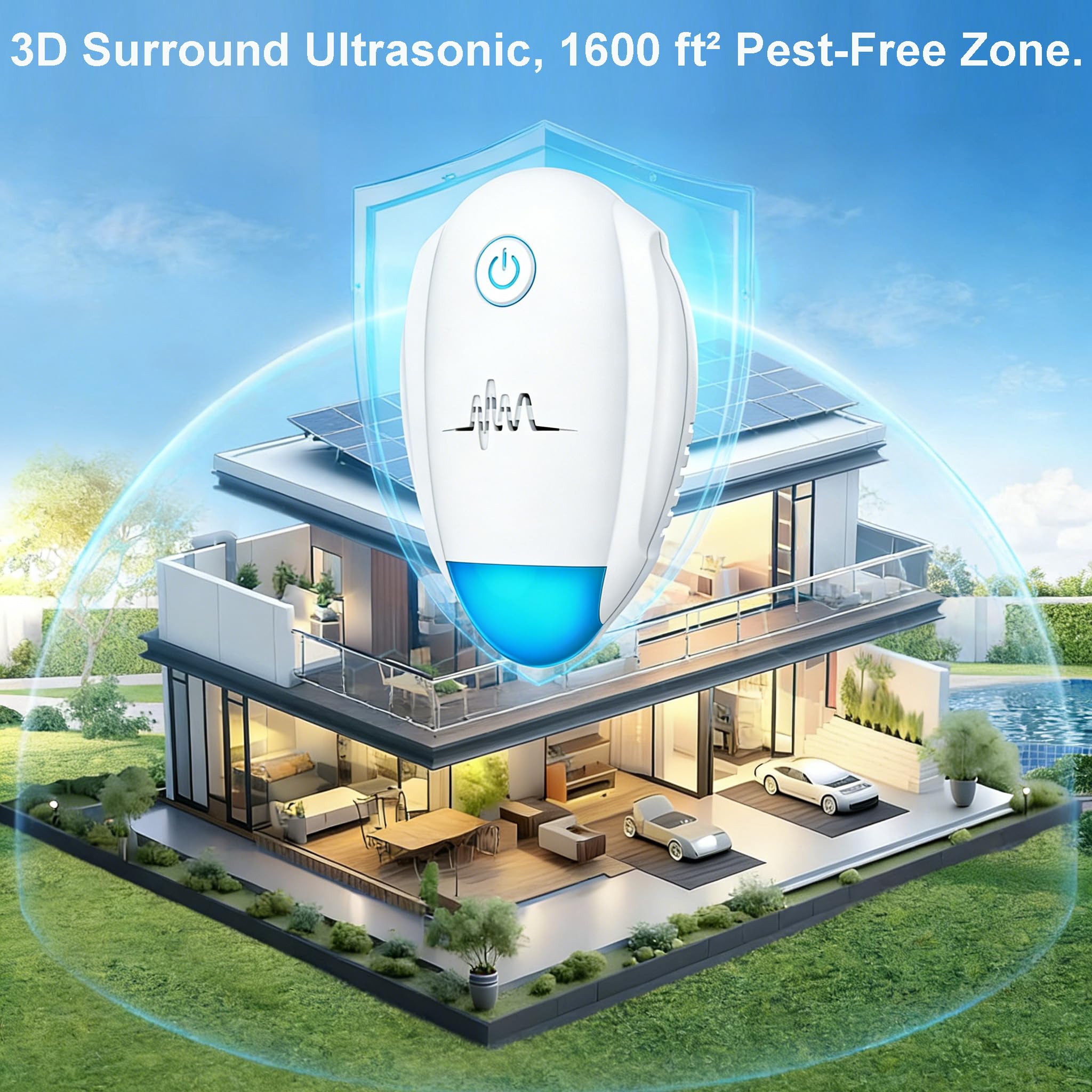 Bugbeat six-pack ultrasonic repeller package displays complete pest control kit.