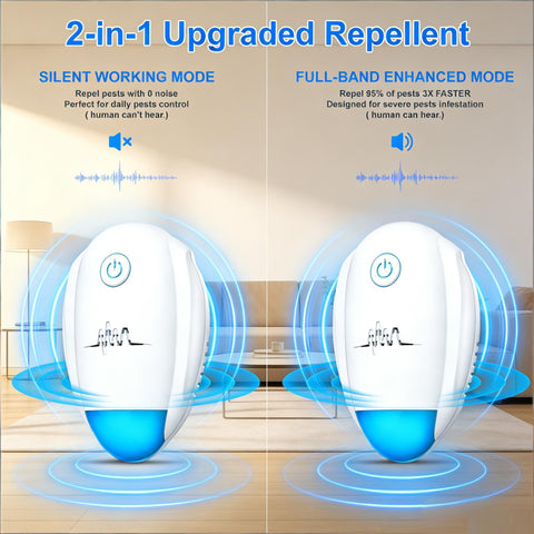 Bugbeat six-pack ultrasonic repeller plug-in adapter enables quick setup.