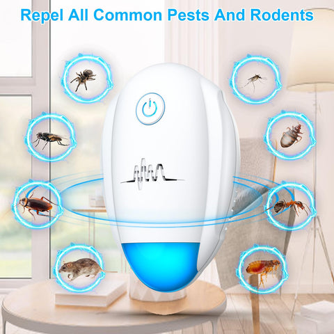 Bugbeat six-pack ultrasonic repeller side view highlights discreet plug-in design.