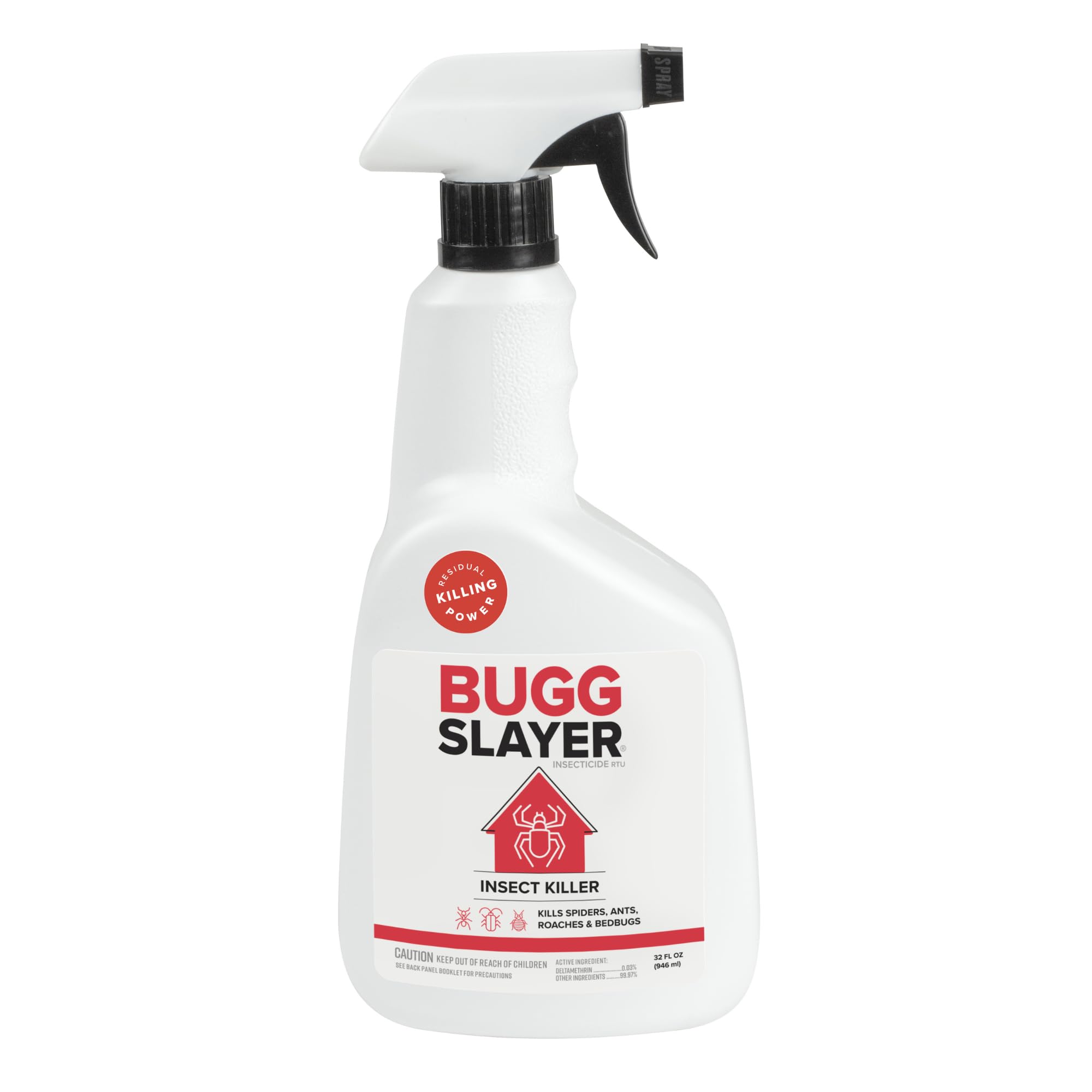 BUGGSLAYER RTU spray bottle for quick, odorless indoor pest treatment.