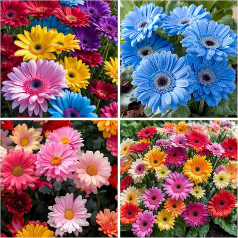 BuggyBeds Gerbera Daisy blooms brighten borders or containers with bold color.