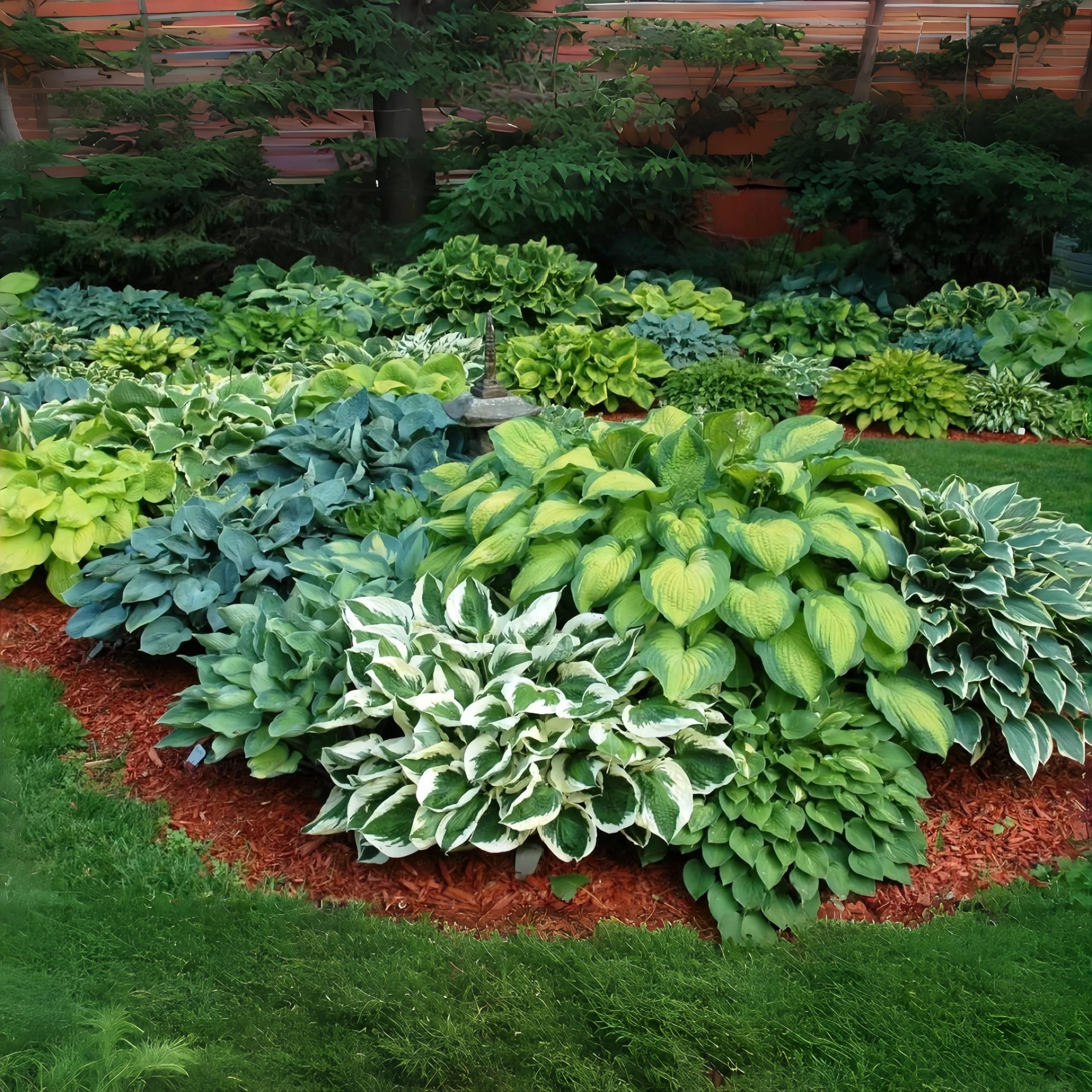 BuggyBeds Hosta green foliage for elegant border displays.
