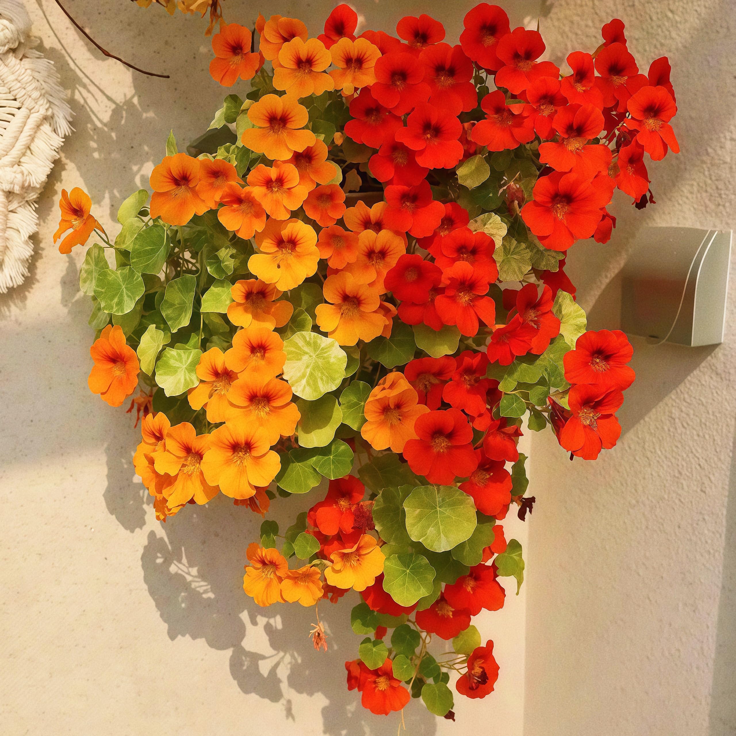 BuggyBeds nasturtium flowers and leaves are edible for salads.