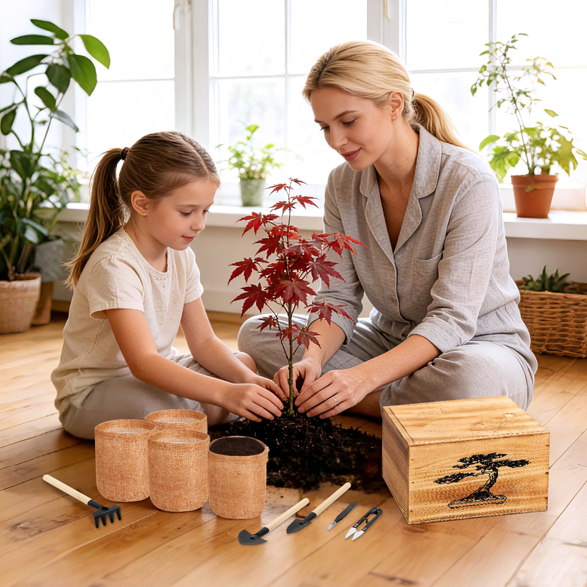 BuggyBeds plant markers labeling seeds like Blue Jacaranda and Acacia
