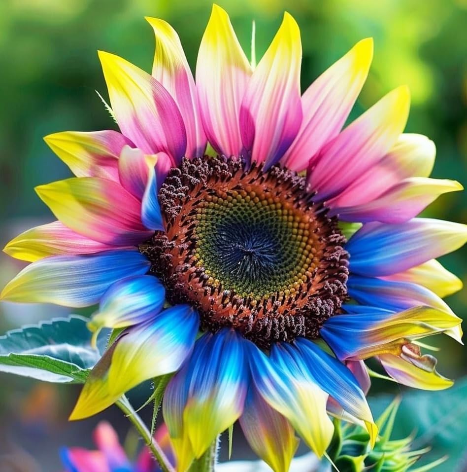BuggyBeds sunflower seeds in red, purple, and blue for a vibrant border display.