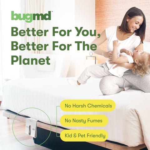 BugMD under-bed area trap correctly captures hiding bed bugs.