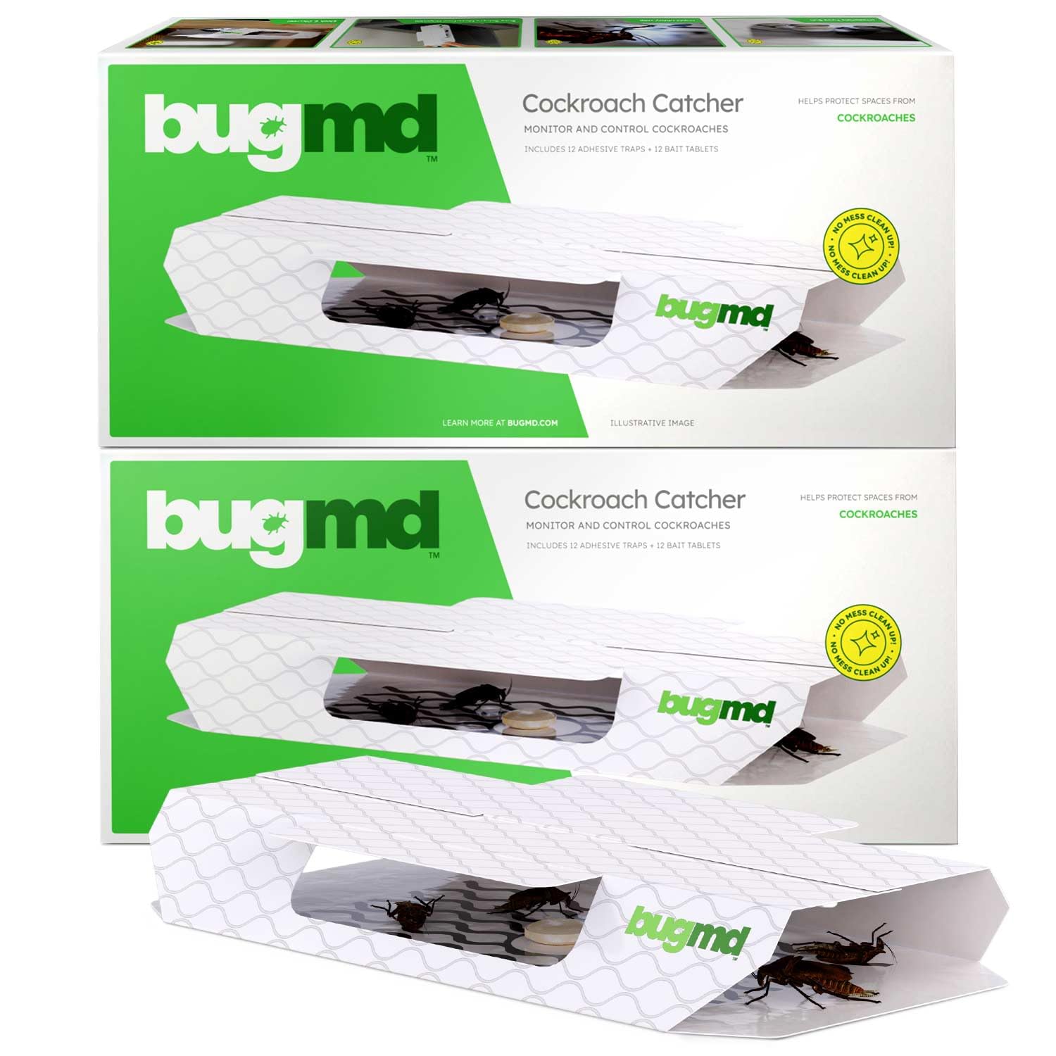 BugMD cockroach catcher bait tablet close-up highlighting lure for roaches.