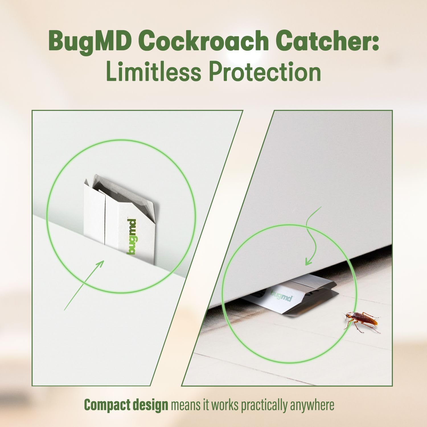 BugMD disposable touch-free trap, ready for disposal after use.