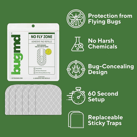 BugMD No Buzz Zone device in use catching flying pests