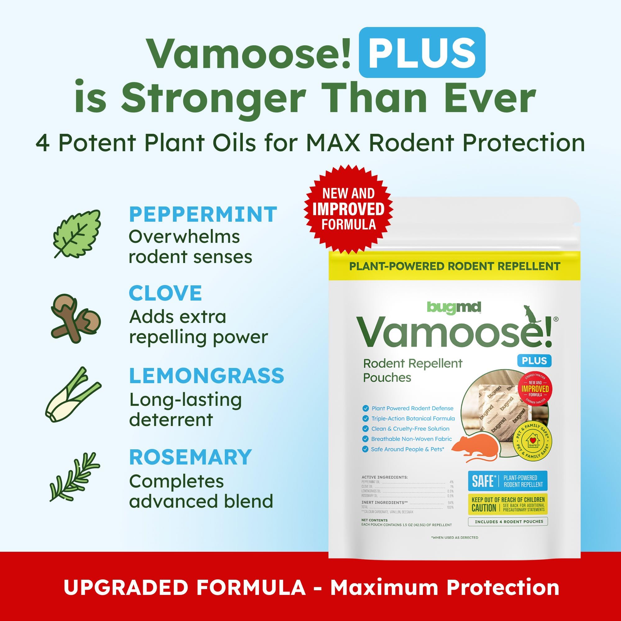 BugMD Vamoose attic pouch keeps stored items rodent-free with a fresh herbal aroma.