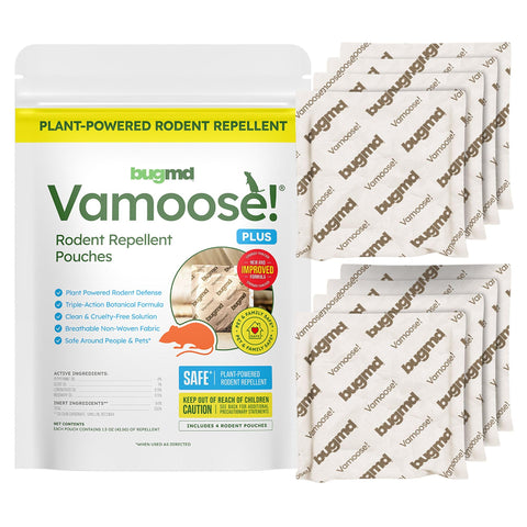 BugMD Vamoose+ two-pack packaging shown for portable indoor deterrence.