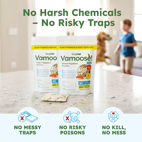 BugMD Vamoose storage-unit pouch guards shelves from nibbling.