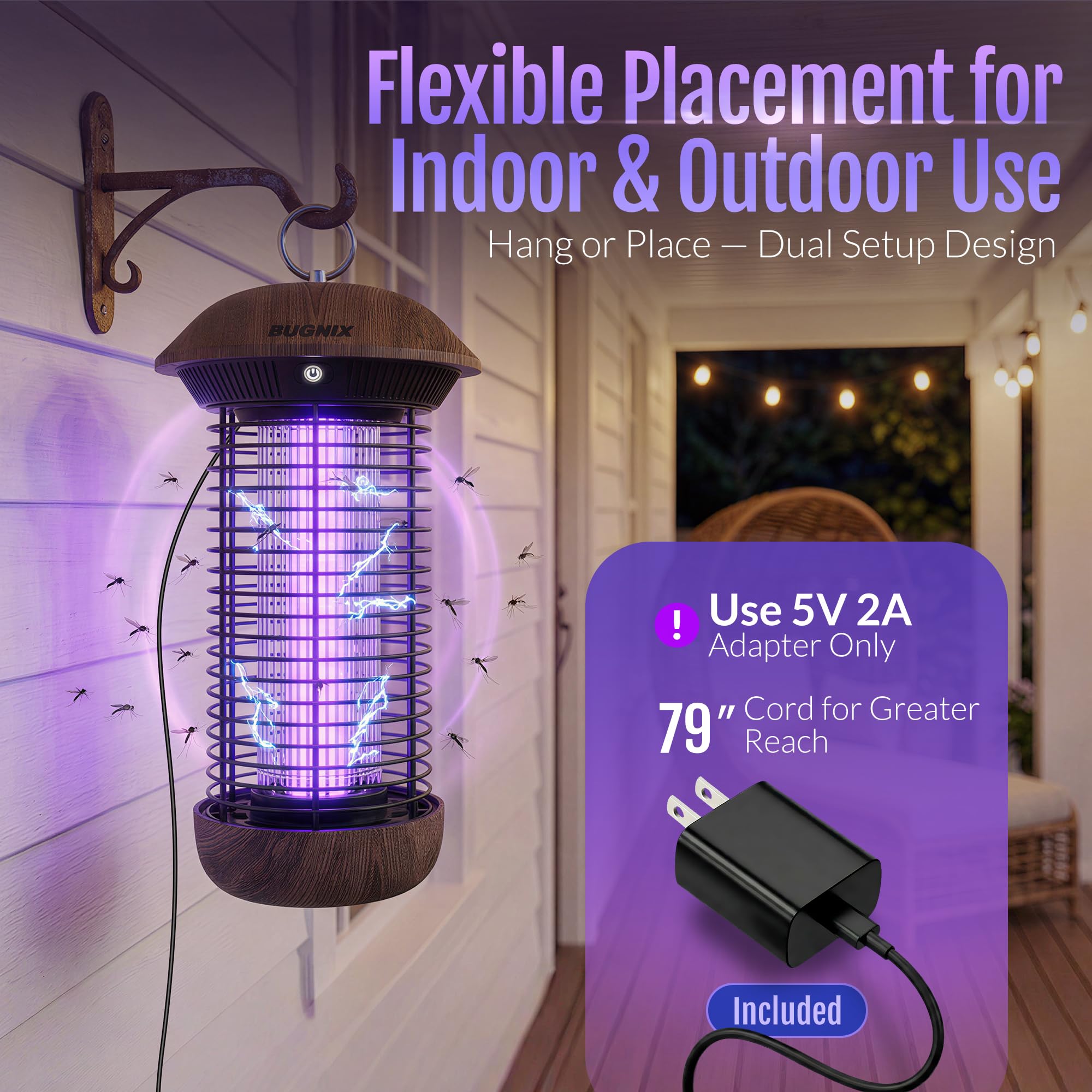 BUGNIX-hanging-ring-2m-cord mounted setup offers versatile placement.