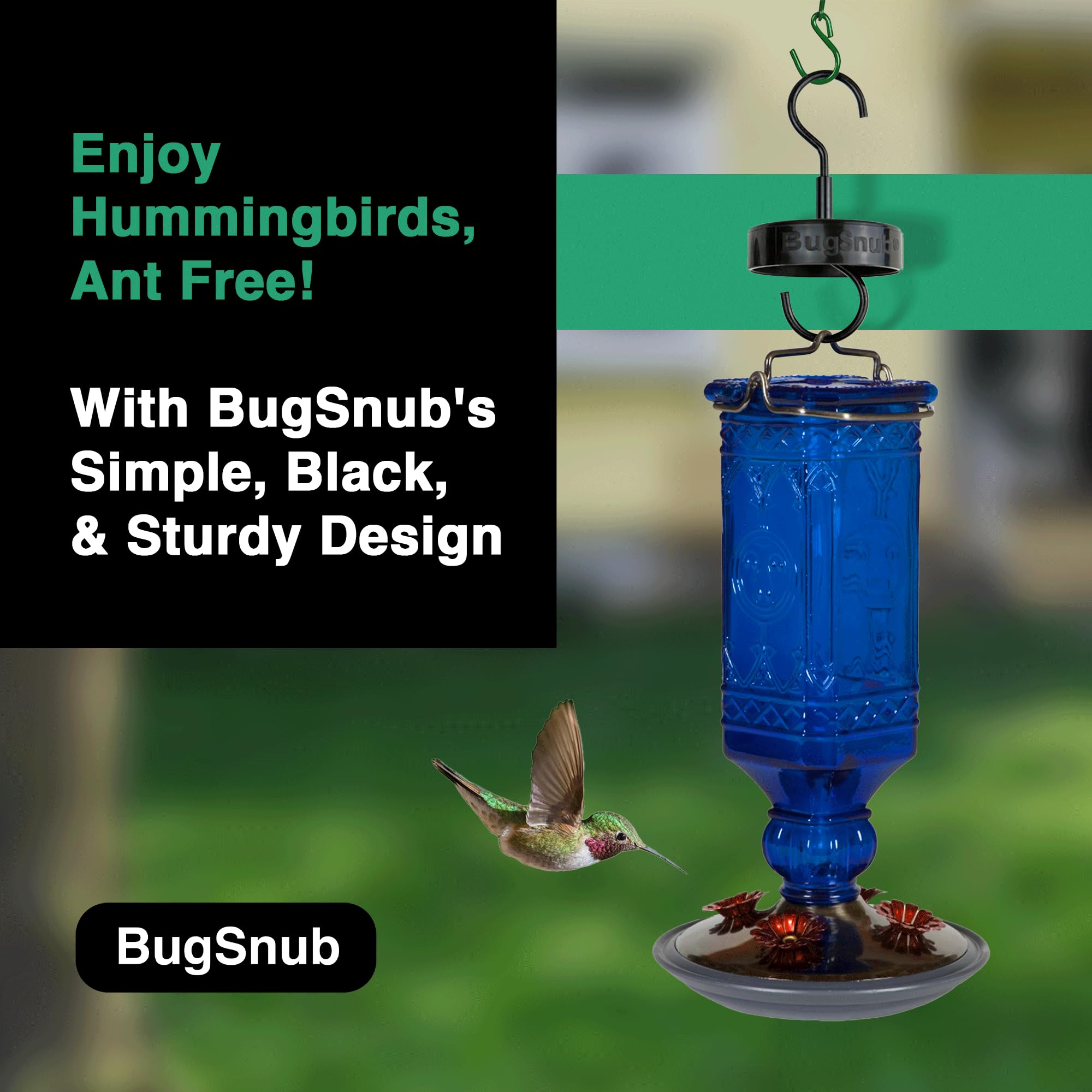 BugSnub packaging highlights 1-pack and 3-pack options for multiple feeders