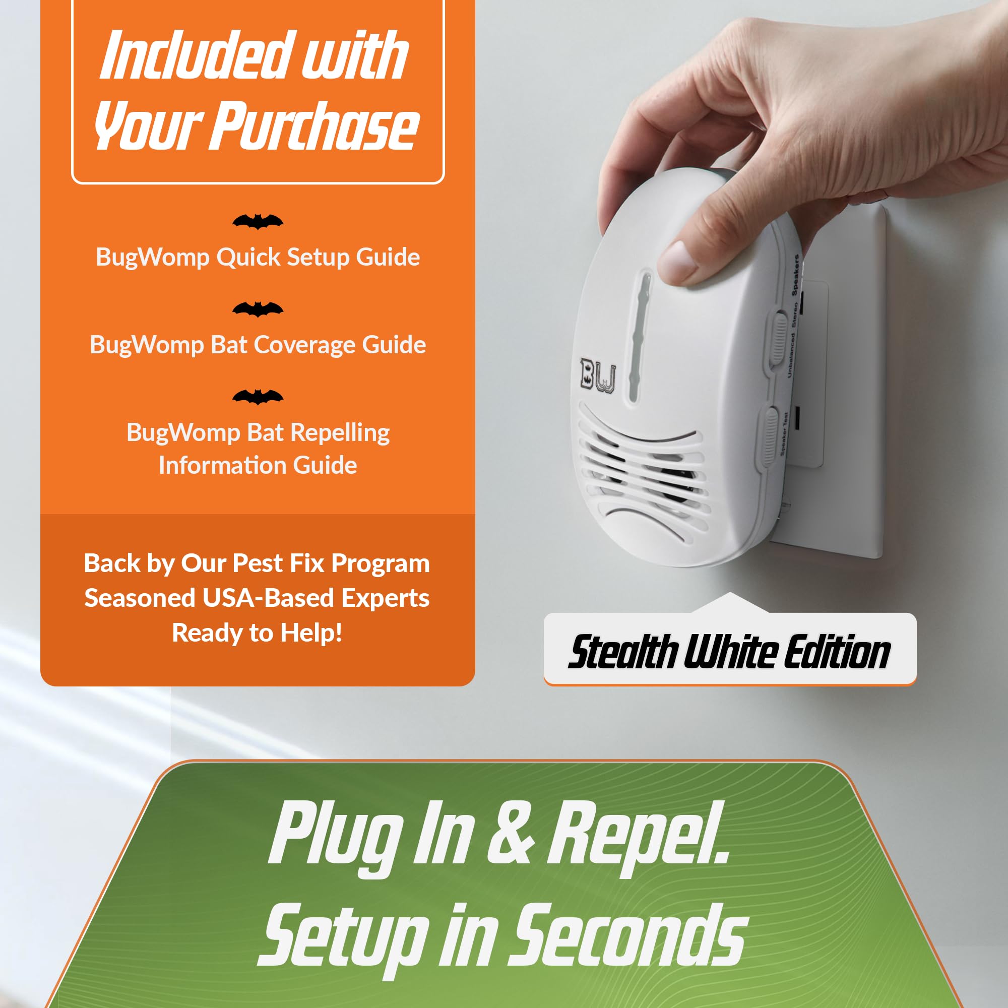 BugWomp BEU-W-stealth-white-edition discreet design for interiors