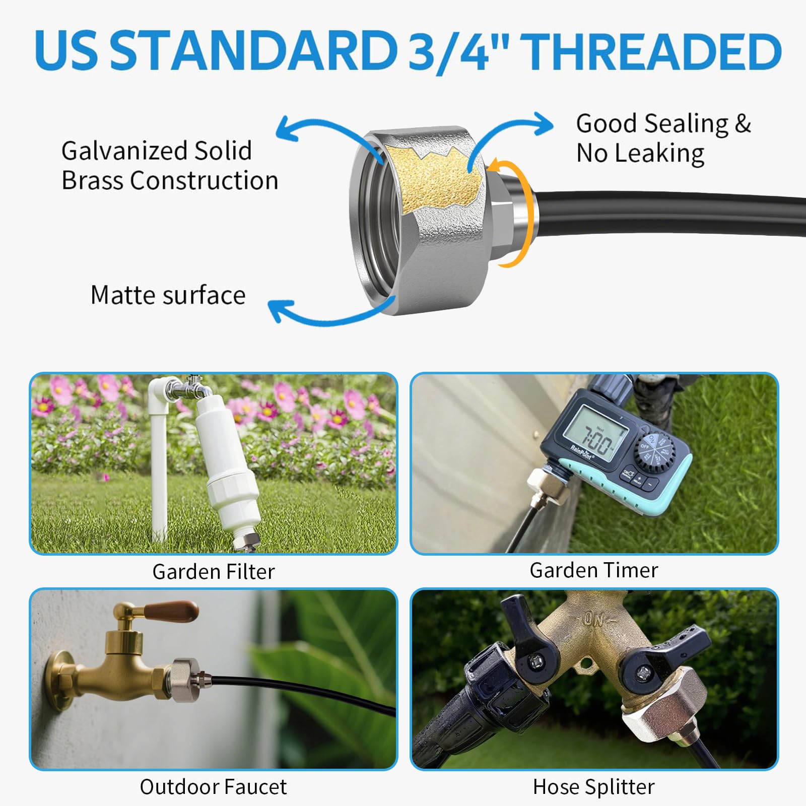 BUHBIMK brass adapter 3/4-inch for secure connections