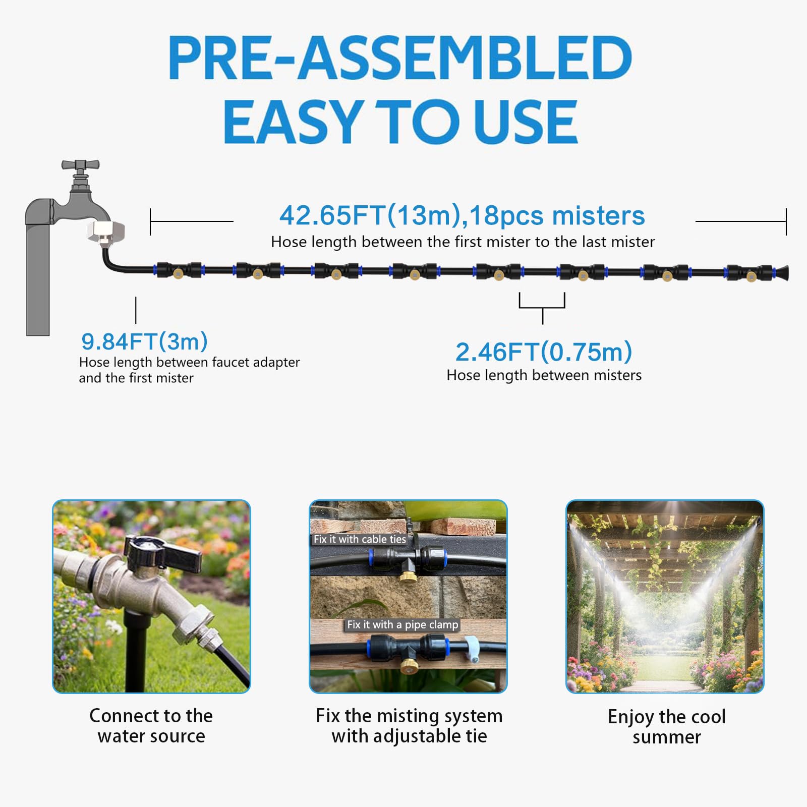 BUHBIMK brass mist nozzles 18 units for even mist distribution