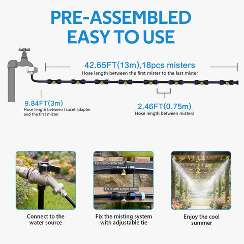 BUHBIMK brass mist nozzles 18 units for even mist distribution