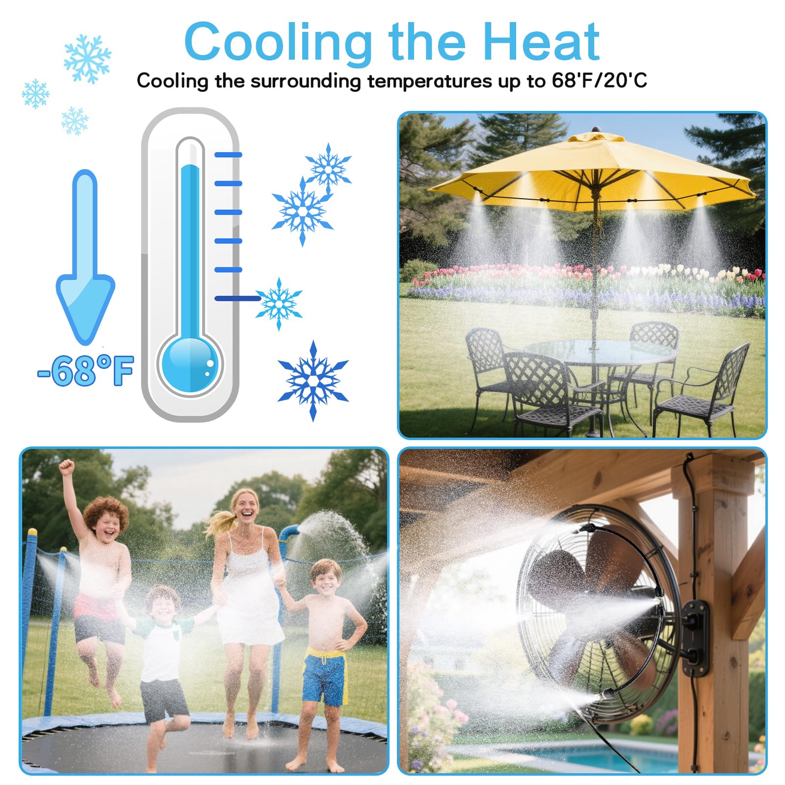 BUHBIMK outdoor misting system setup on patio