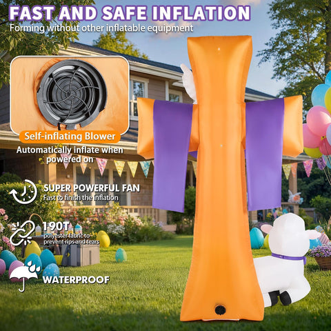 Buheco easy setup cross inflates quickly once plugged in.