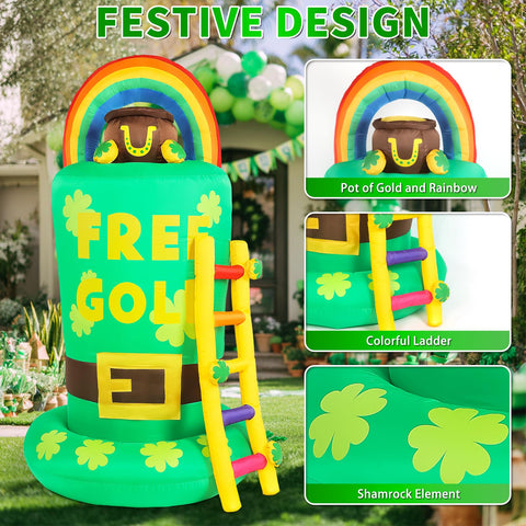 Buheco leprechaun trap ladder inflatable enhances display with a playful vertical height.