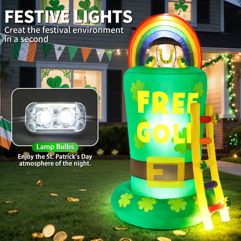 Buheco st patricks day 6ft inflatable figure stands tall for outdoor parties.
