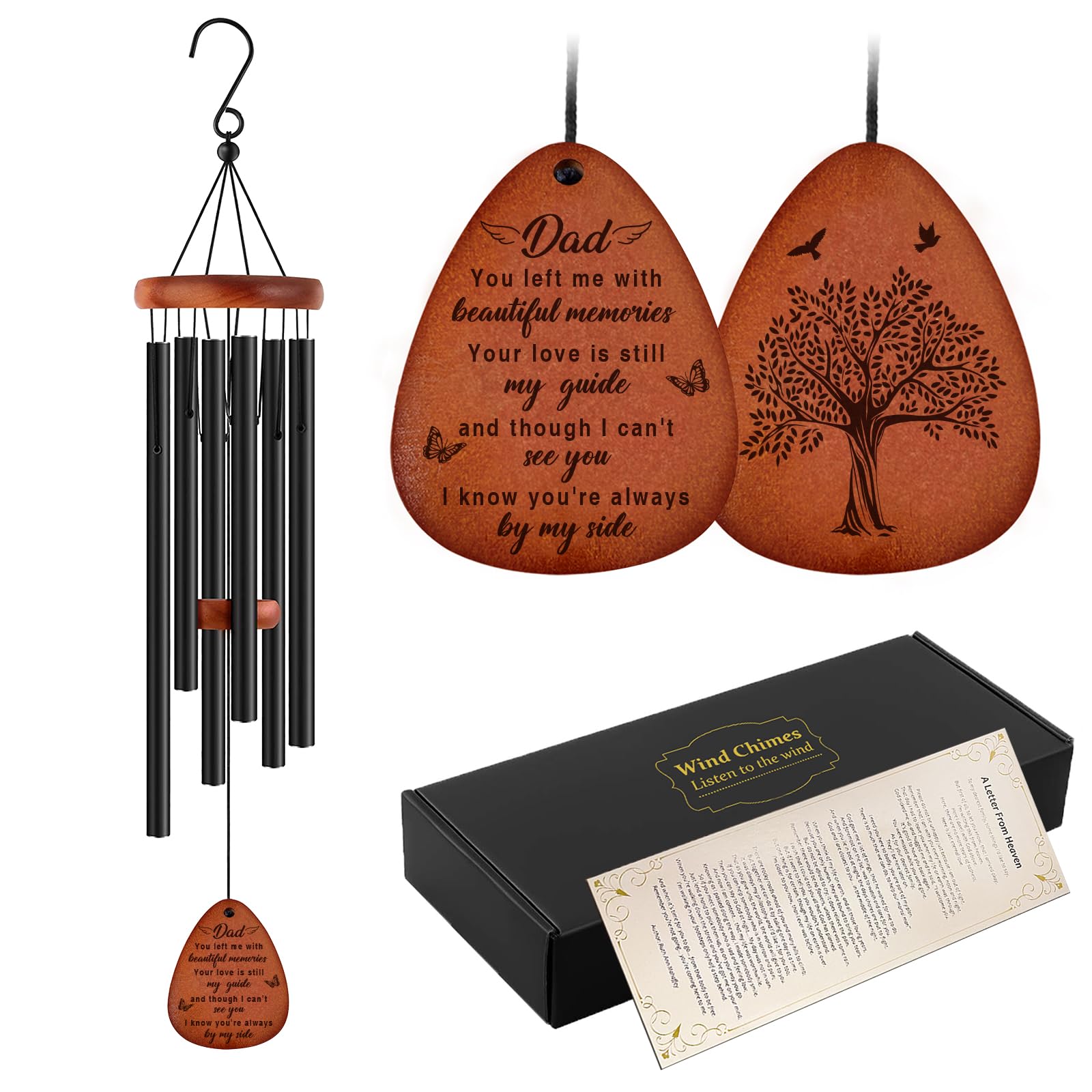Buioata memorial wind chimes 25-inch for outdoor garden memory and soothing tones.