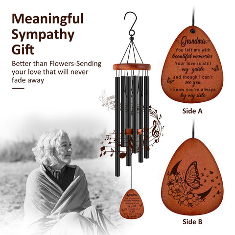 Buioata Memorial Wind Chimes aluminum-tubes detail, rich tones suitable for outdoor spaces.