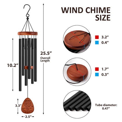 Buioata Memorial Wind Chimes sympathy-card included, a thoughtful memorial keepsake.