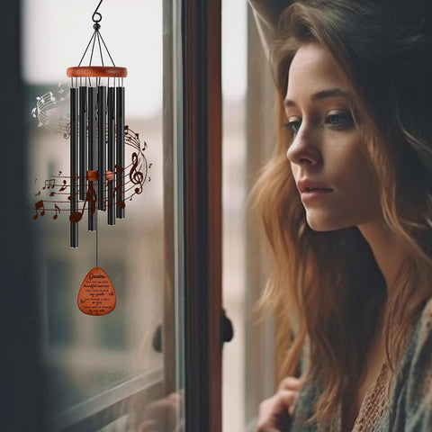 Buioata Memorial Wind Chimes wooden-parts closeup, showcasing durable craftsmanship for lasting memory.