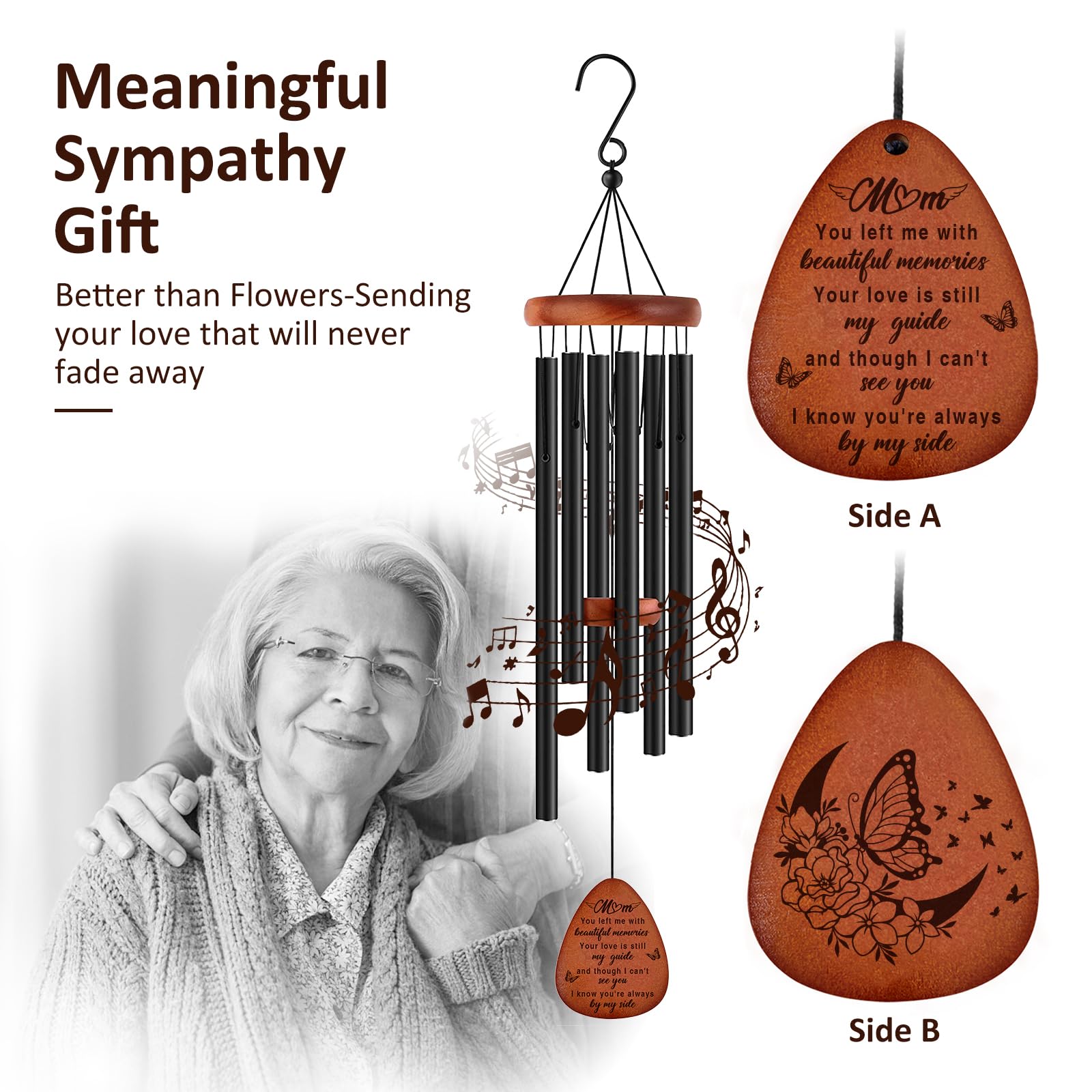Buioata wind chime hanging on a tree creates peaceful, reflective moments.
