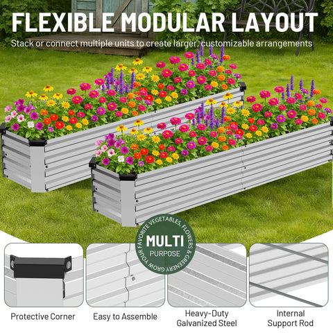 Bujijun galvanized metal frame offers durable, rust-resistant construction.