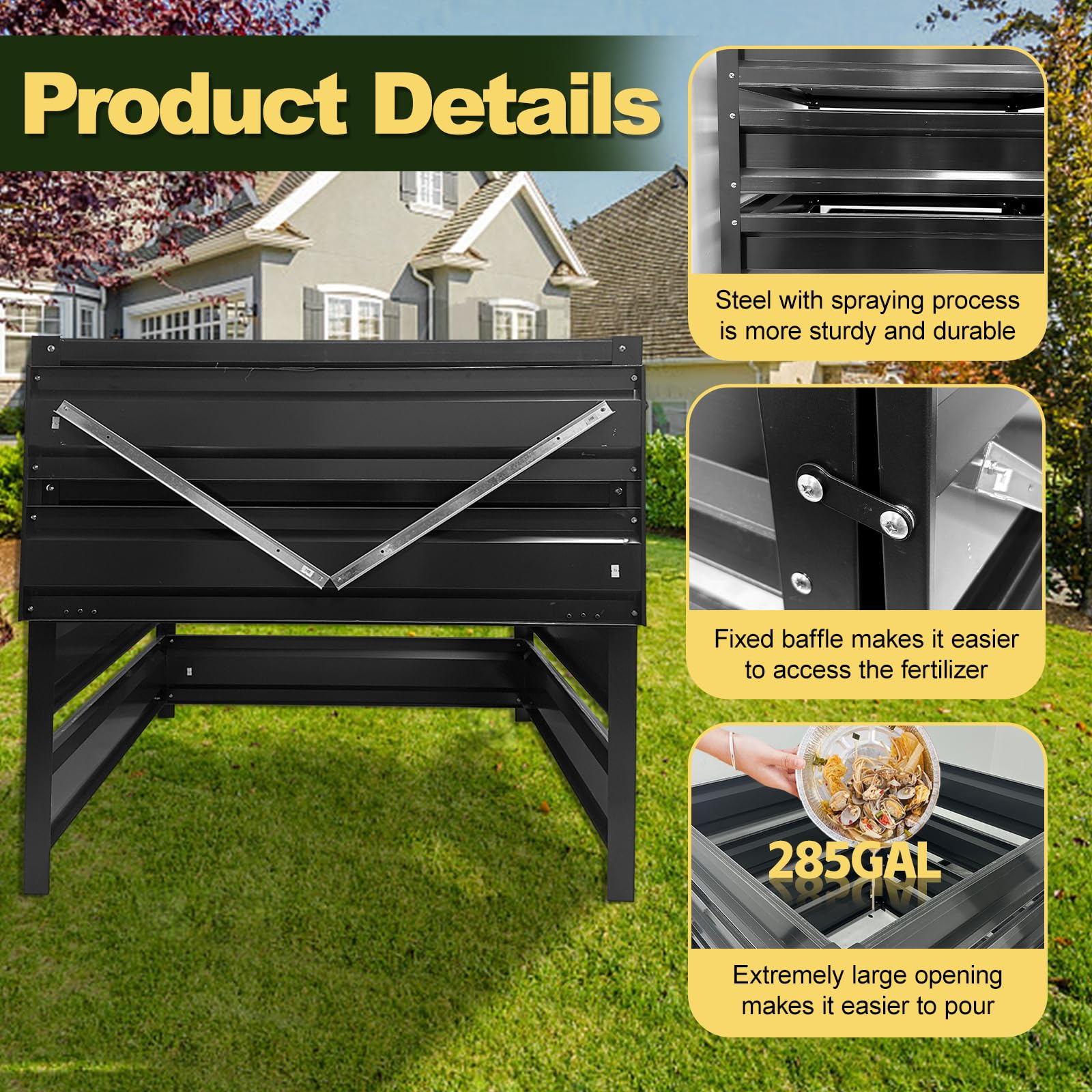 BUKLIYN compost bin outdoor assembly video guide explains quick setup.