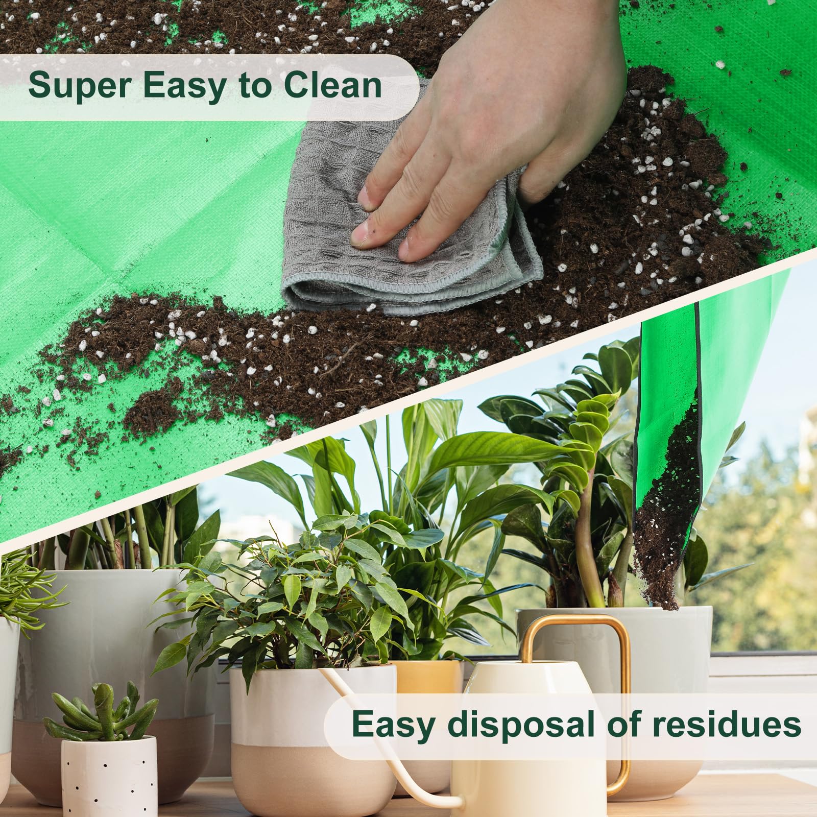 Bukmialy foldable repotting mat enables quick cleaning and compact storage