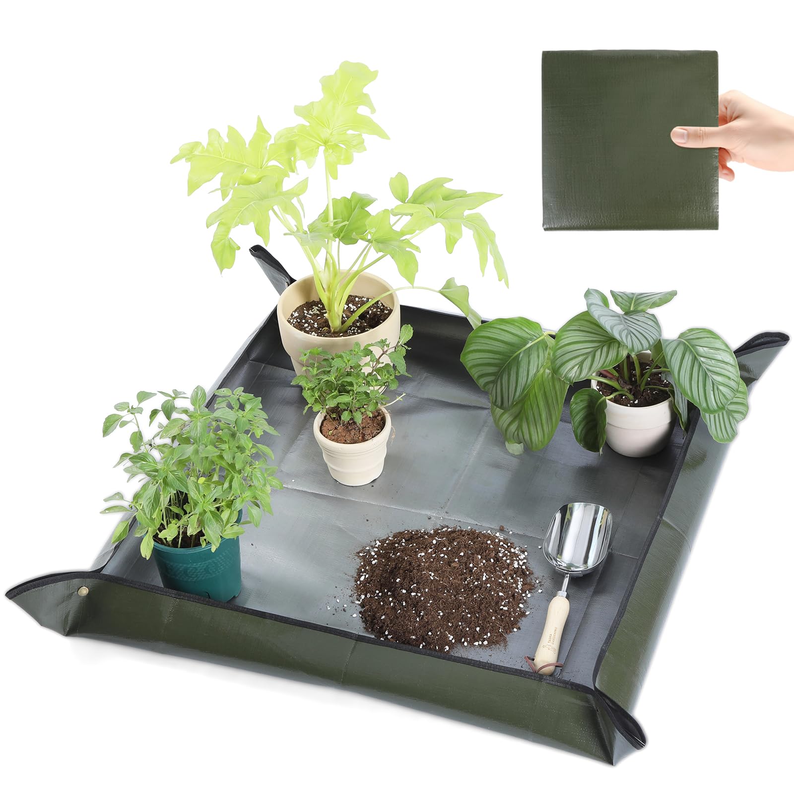 Bukmialy repotting mat 39.5x39.5, large size for mess-free repotting