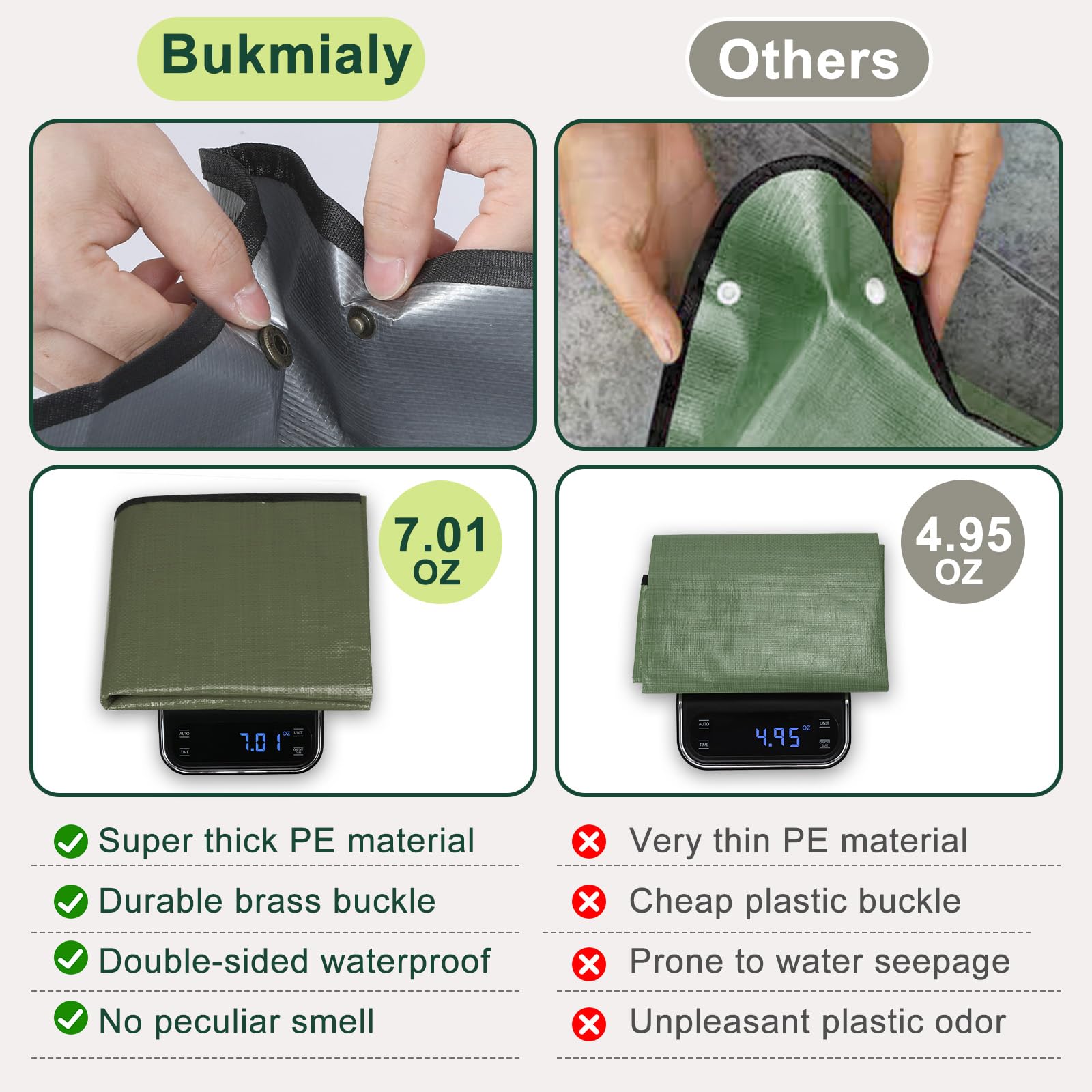 Bukmialy foldable mat for quick soil cleanup and compact storage