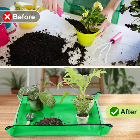 Bukmialy tear-resistant gardening mat with raised edges containing soil