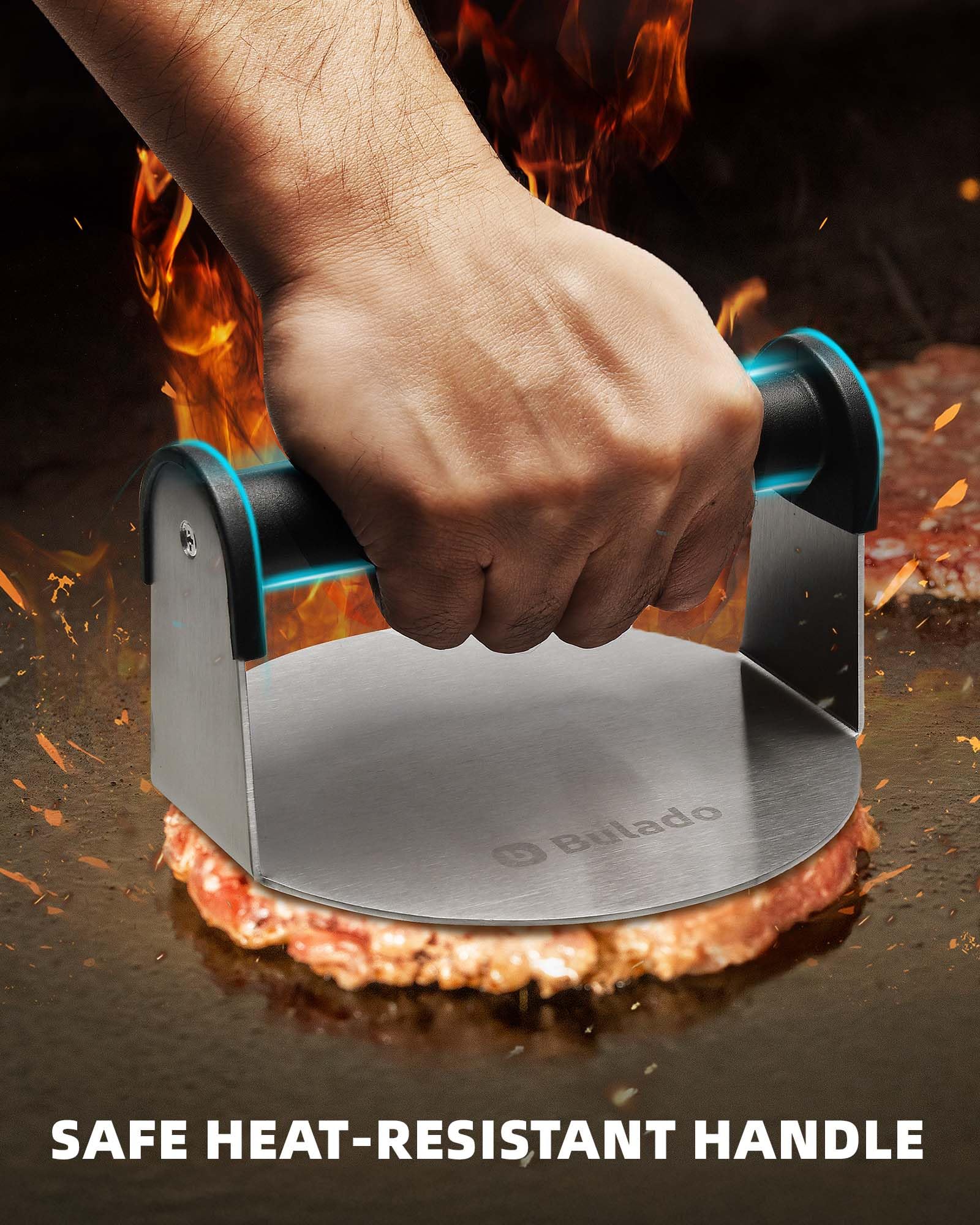 Bulado Smash Burger Press nonstick surface eases patty release