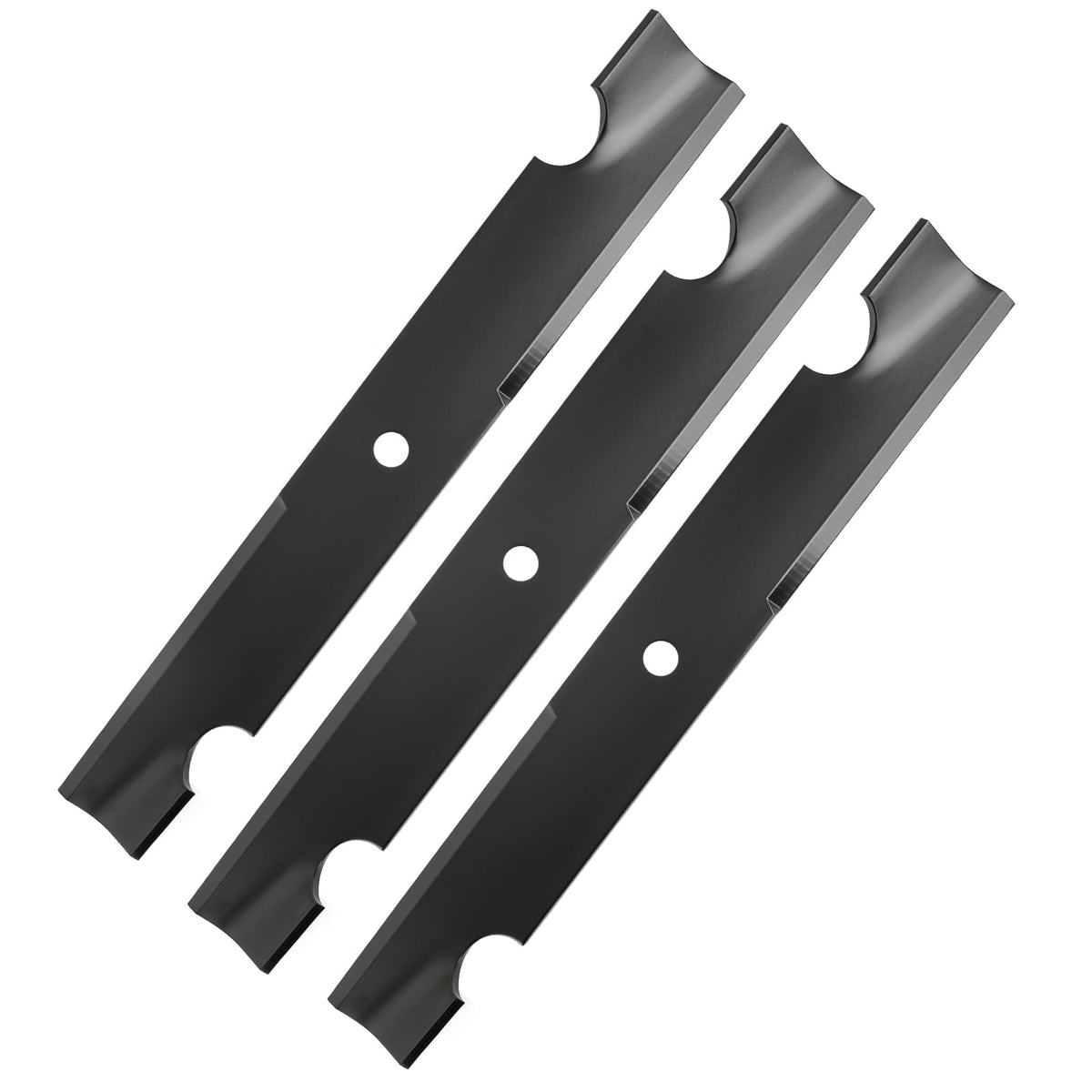 Bularie 038-0001-00 high lift blades in a 3-pack for easy mower maintenance.
