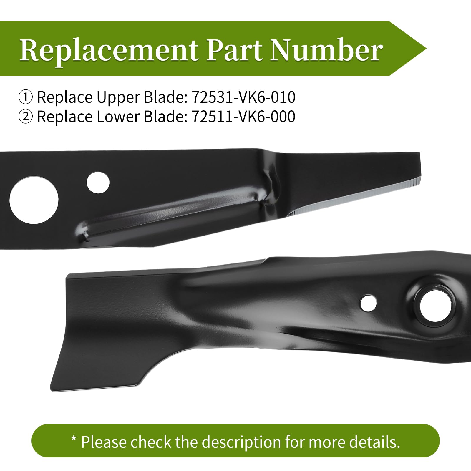 Bularie 72531-VK6-010 upper blade mulching design for even clippings