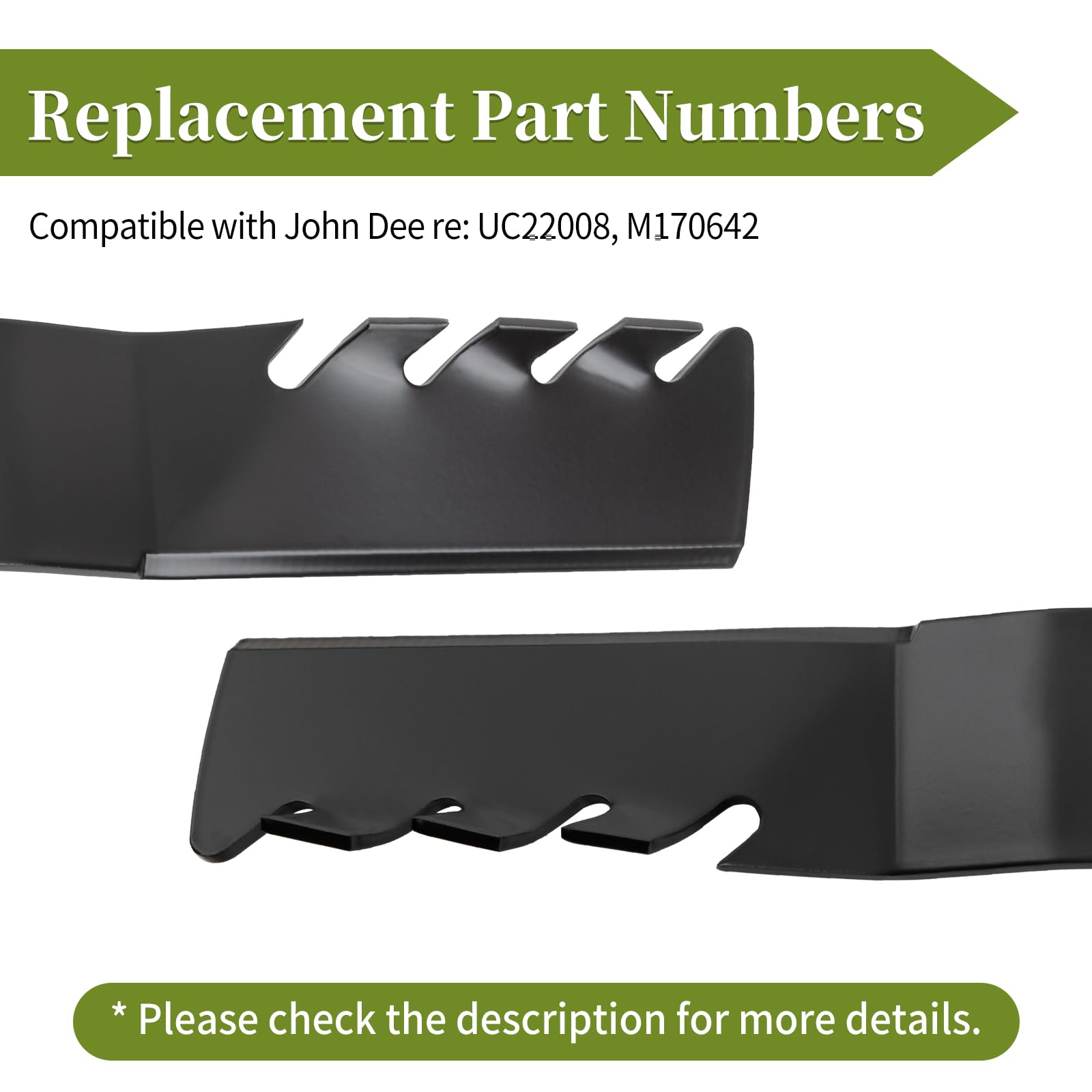 Bularie Gator blades compatible with John Deere models for versatile lawn care