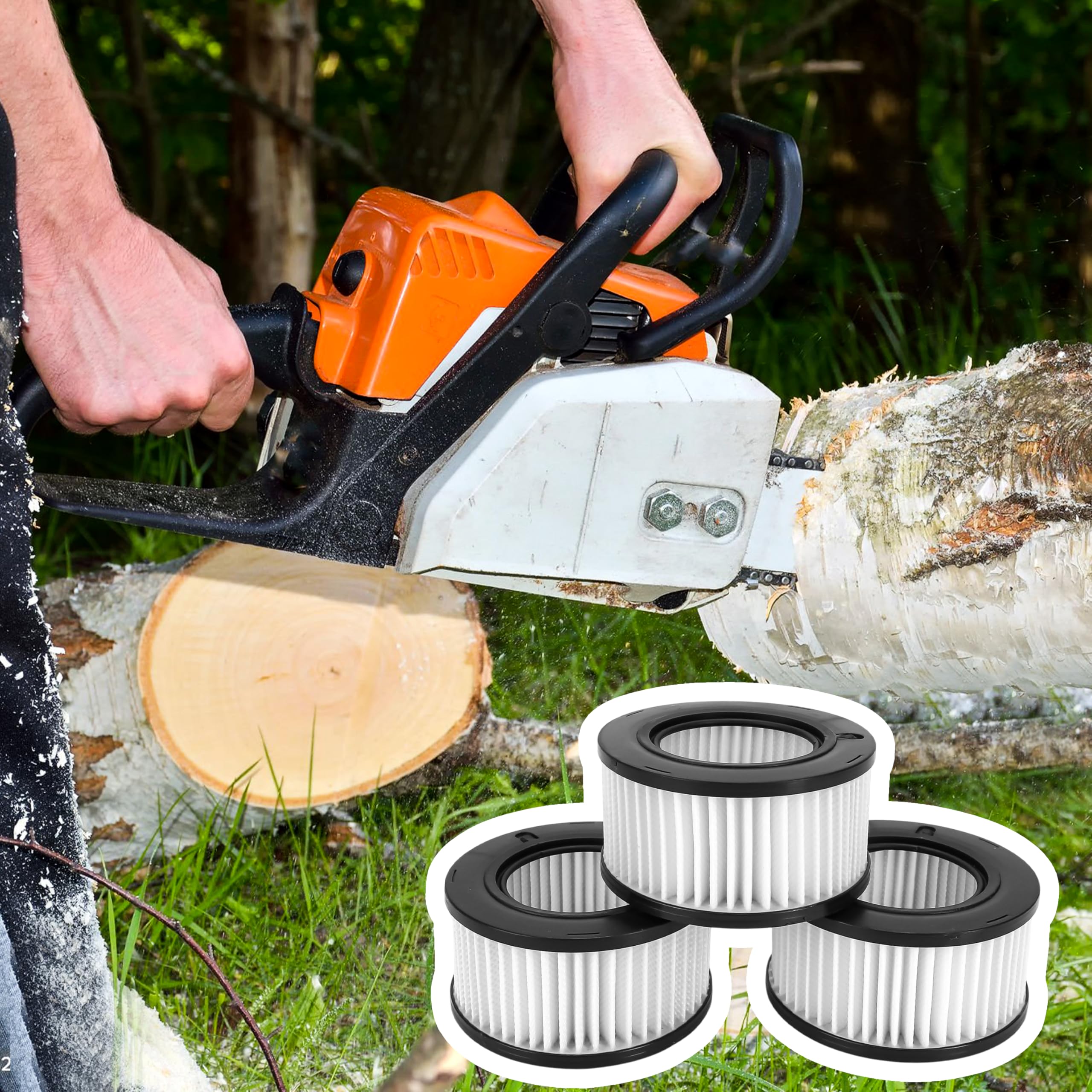 BuleVina air filter for Stihl MS271, clear packaging view.