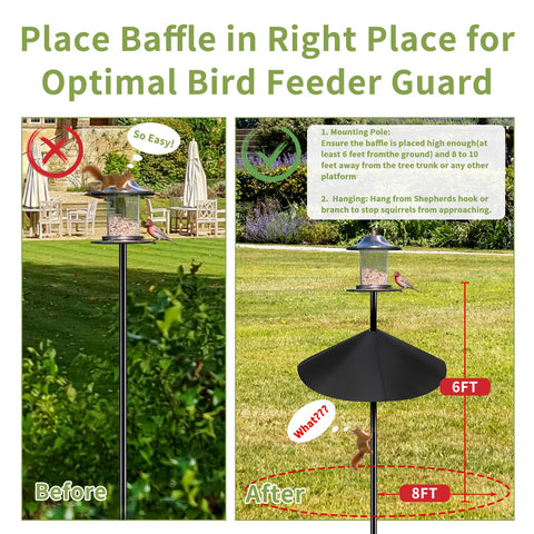 BULFULL squirrel baffle deters small animals with robust outdoor design