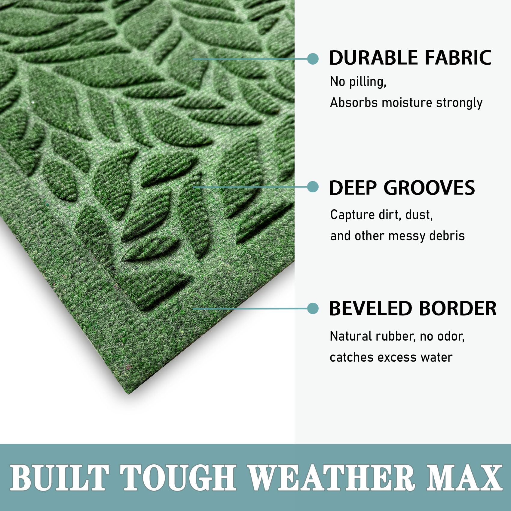Bulijojo all-weather entry mat suitable for porch, garage, and multiple doors.