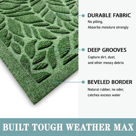 Bulijojo all-weather entry mat suitable for porch, garage, and multiple doors.